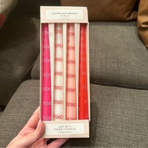 Cupcakes and Cashmere XOXO Set of 4 Taper Candles